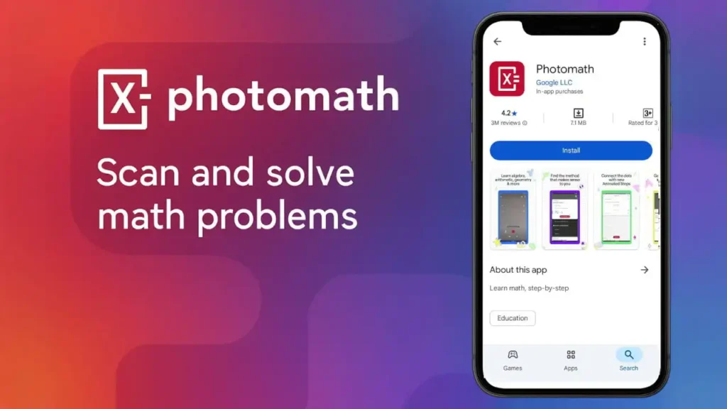 Photomath app for students