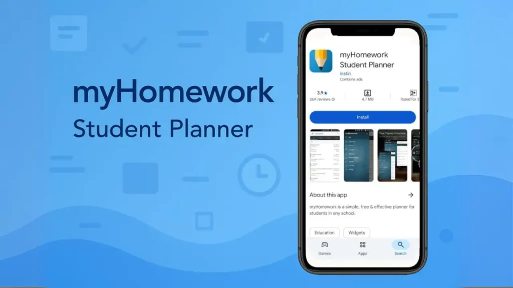 myHomework Student Planner app designed for students